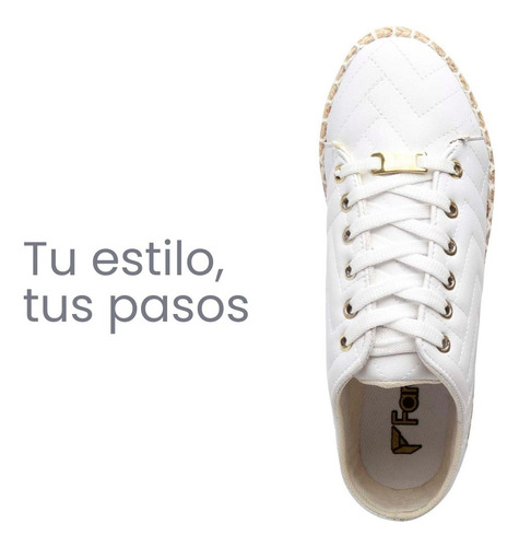 Tenis Sueco De Yute Mujer Marisa Blanco