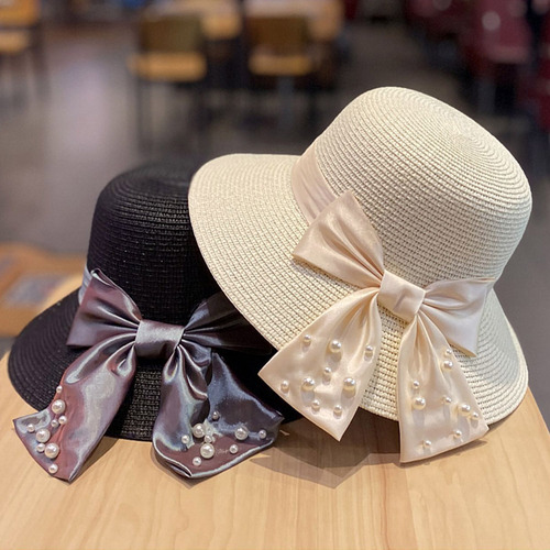 Sombrero De Paja Con Lazo De Moda Perfecto Para Playa Viaje