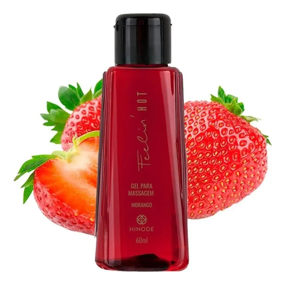 Gel de Massagem Hinode Hot Gel Morango para Corpo 60 mL