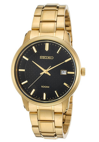 Reloj Seiko Sur200p1 Es  Neo Classic Gold-tone Ss Black Dial