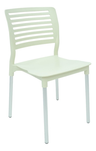 Set De 4 Sillas Galeri Modernas P/ Restaurante- Estructura De La Silla Aluminio Asiento Beige