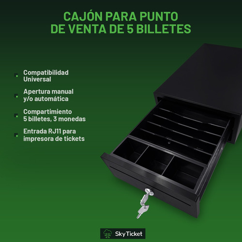 Kit Punto Venta Impresora 80mm Lector Qr Cajón 5 Bill Softw