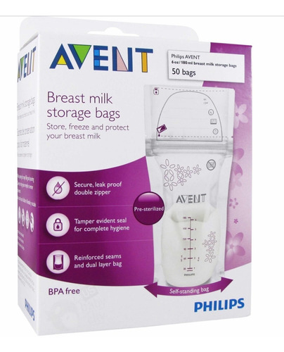 Avent Bolsas De Almacenamiento. 50 Unid. Pum: $1.100 X Bolsa