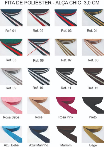 Alça Chic Fita Cadarço Poliéster 30 Mm / 3,0 Cm - 25 Mts