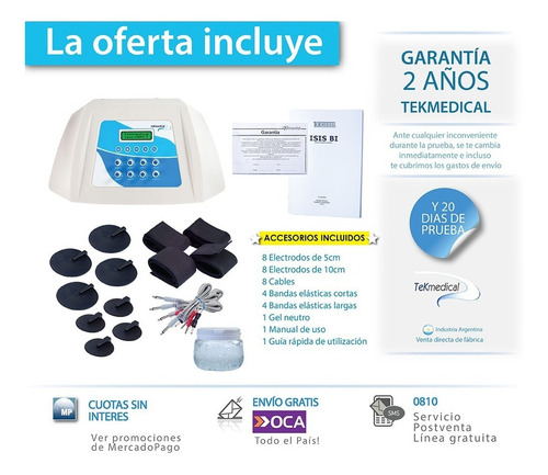 Electroestimulador Tekmedical - Multi Ondas - 16 Electrodos