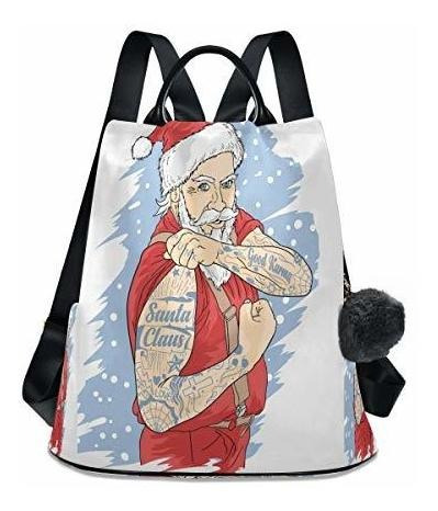 Morral Casual Cool Santa Claus Chrismas Shoulder Backpack 