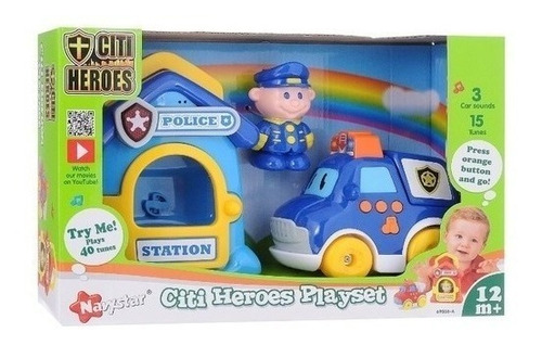 Juguete Navystar Citi Heroes Policia + Estacion + Vehiculo