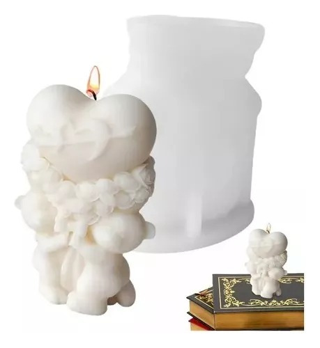 Molde De Silicona Osos Rosas Amor Para Velas, Jabones, Etc.