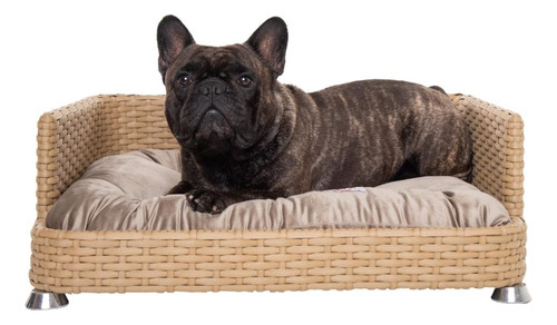 Cama Open Square Bed Fur Pets Médio 65x55cm Fibra Sintética