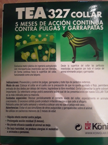 Collar Antipulgas Y Garrapatas Tea 327 Para Cachorros