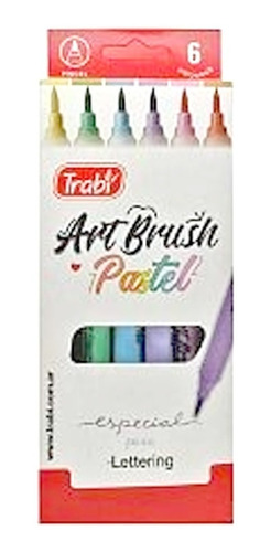 Marcadores Trabí Art Brush Pasteles X 6 Unidades 
