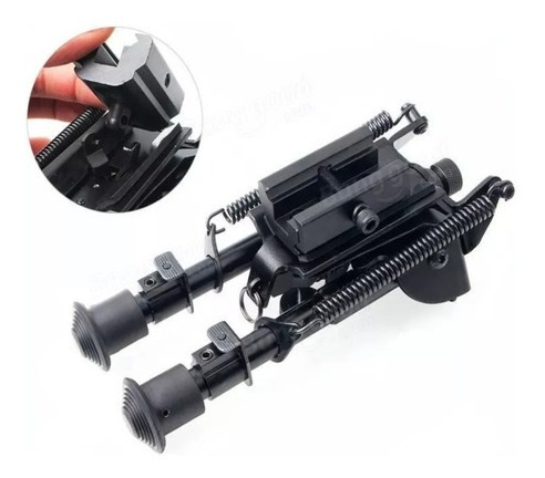 Imagem 7 de 8 de Bipé BiPod Tático Sniper Carabina Airsoft + Adaptador Trilho