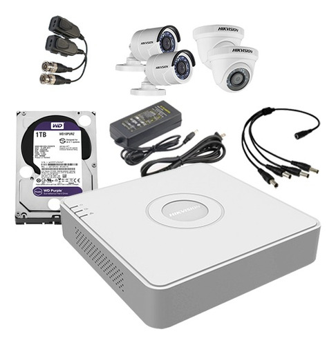 Kits Cámaras De Seguridad Hikvision 720p  2,4,6,8 Canales