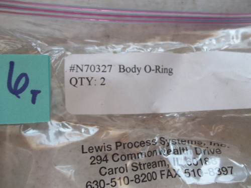 Lot Of 2 New No Box Lewis Body O-ring N70327 (174-2)