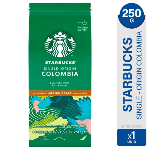 Cafe Molido Starbucks Caffe Medium Colombia Libre Gluten