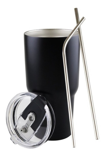 Imagen 5 de 10 de Vaso Termo Acero Inoxidable Incluye Popotes30oz Térmico890ml