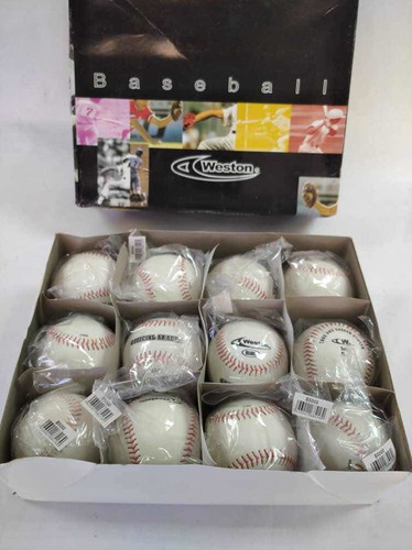 Imagen 3 de 5 de Pelota Béisbol Weston 12 Pza Profesional Cuero Sy25