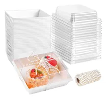 Comprar Paquete De 50 Cajas De Charcutería De Papel Con Tapas Transp