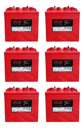 Kit 6 Baterías 8v Rolls 8 Fs Gc Hc (carros De Golf)