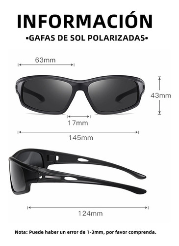 Lentes De Sol Polarizados Con Protección Uv400 P/hombre 2 Pz Color Azul/negro