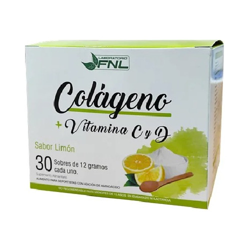 Colágeno + Vitamina C Y D 30 Sobres Sabor Limón - Fnl