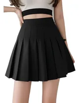 Comprar Falda Corta Tableada De Cintura Alta, Falda Plisada Casual