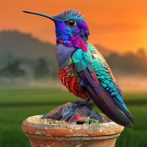 2d Colibrí Década De Jardín Decorativo Acrílico