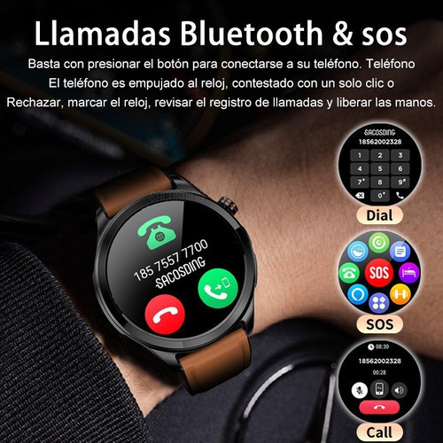 Smart Watch Para Hombre Glucemia Ecg +ppg Llamada Bluetooth Color De La Malla Rojo