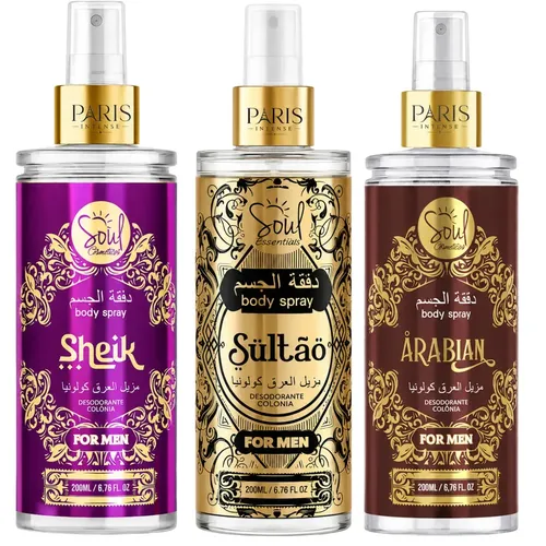 KIT DE BODY SPLASH MASCULINO FRAGRÂNCIA ÁRABE