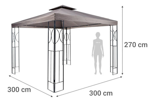 Imagen 5 de 5 de Toldo Pérgola Tabaco 3x3 De Panel Doble