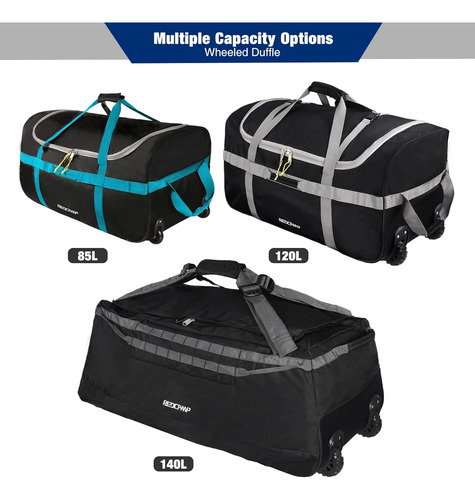 Bolso De Viaje Grande Plegable Con Ruedas, 120l, 55x30x30cm