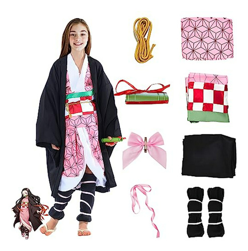 Disfraz Kimono Anime Niños Halloween, Compatible Con Hallowe