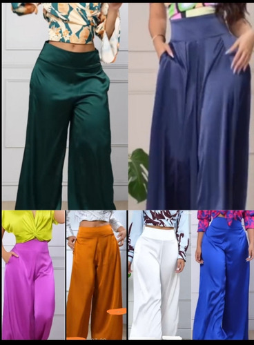 Pantalones Sastre Para Damas De Seda Satín 