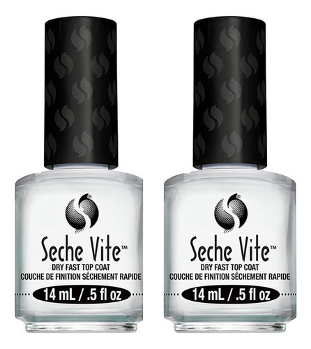 Kit 2 Base Unhas Seche Vite Dry Fast Top Coat Secagem Rápida