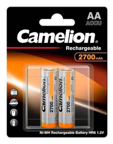 Pila Aa Recargable Camelion De 2700mah X 2 Unid.