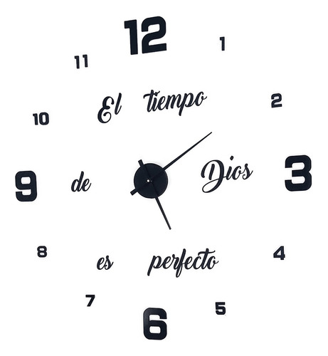 Reloj De Pared 3d Frase El Tiempo De Dios Es Perfecto