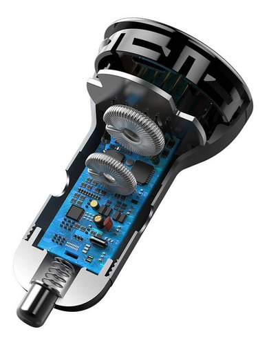 Imagen 5 de 7 de Cargador De Auto Digital Pps Dual 45w + Cable Usb C - Baseus