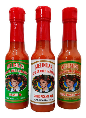 Pack 6 Pzas Salsa De Chile Habanero Melinda's 148ml