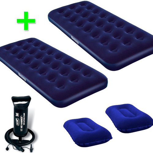 Combo 2 Colchones Inflables 1 Plaza + Almohada + Inflador