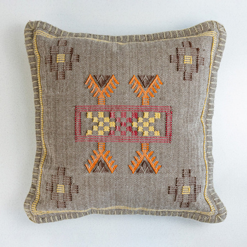 Cojín Decorativo Tejido A Mano Para Hogar Gris Geométrico