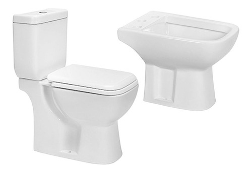 Inodoro Con Mochila Bidet Tapa Amalfi Piazza Doble Descarga 