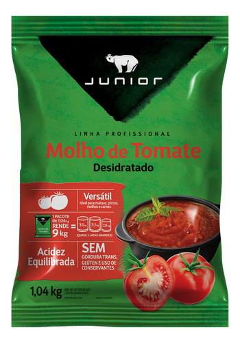 Molho De Tomate Desidratado Junior Linha Profissional 1,04kg