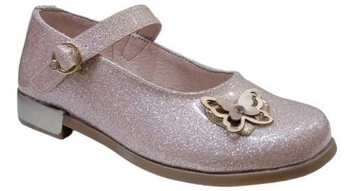 Zapato Ceremonia Rosa Glitter Moda Niña Chabelo(18-21.5)