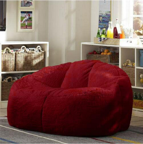 Funda De Silla Mini Bean Bag De Piel Sintética (rojo Vino)