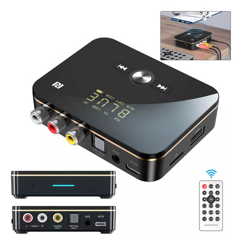Transmisor Receptor Adaptador Bluetooth Convertidor Optico