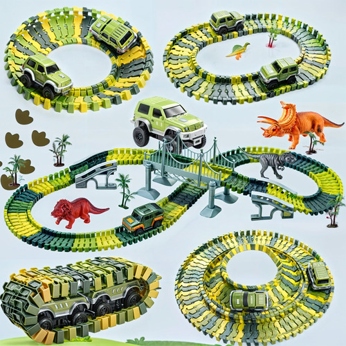 Hot Pista De Corrida Com Dinossauros E Carros Trilha 192pçs