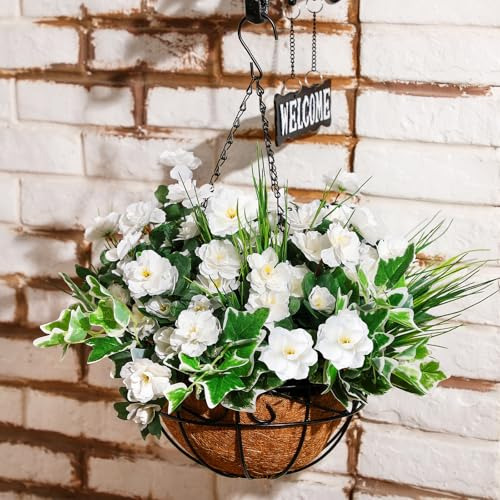 Plantas De Flores Artificiales Colgantes En Cesta Para Decor