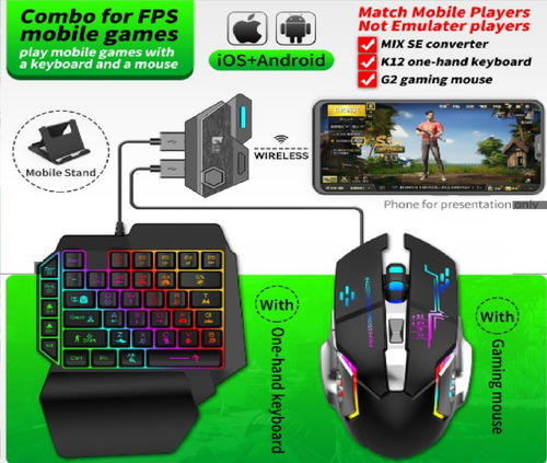 Adaptador De Mouse Y Teclado Para Juegos En Celular Andr/ios