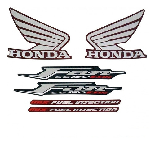 Kit Adesivo Jogo Faixa Moto Honda Fan 150 2011 Esdi Vermelha