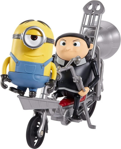 Set Figuras Minions Gru Con Motocicleta Mattel